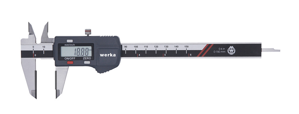 Digital caliper with carbide